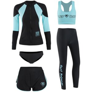 Couple diving suit split five-piece set speed r dry fabric surfing jellyfish swimsuit large size drifting hot spring long sleeves