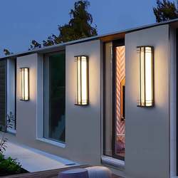 Modern simple villa courtyard wall light garden gate waterproof outdoor solar light stainless steel outdoor wall light