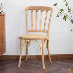 American retro dining chair, household solid wood rattan chair, antique ash wood cafe chair, restaurant bed and breakfast Napoleon chair