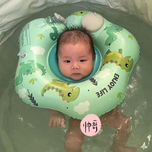 
Baby swimming rings, small-month-old neck rings, 3 months old, children's thickened wear-resistant swimming supplies, press-type inflatable