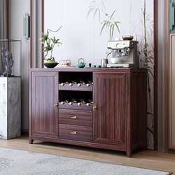 New Chinese style ebony solid wood sideboard with wine bottle storage area wall storage home entrance hall cabinet