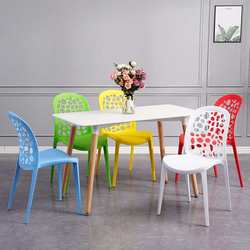 Nordic leisure dining chair modern minimalist desk negotiation backrest chair cafe dining table and chair thickened plastic chair no