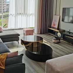 Light luxury coffee table tempered glass mirror home living room storage low tea table combination coffee table