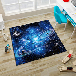 Square cute cartoon children's carpet living room bedroom floor mat computer chair desk swivel chair hanging basket tent mat