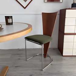 Medieval retro solid wood dining chairs for home simple backrest dining tables and chairs cafe creative metal designer chairs
