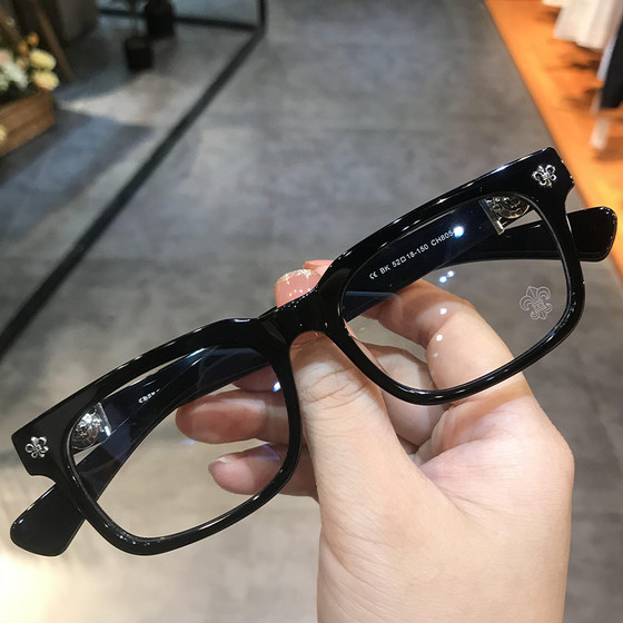 
Jane Danklo's trendy and versatile personality retro plate black frame large frame glasses frame for men and women anti-blue light with myopia