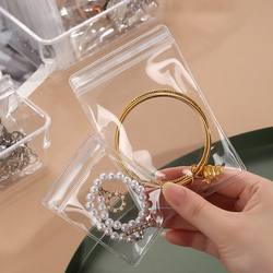 Gold Jewelry Sealed Bag, Anti-Oxidation Transparent Pvc Self-Sealing Bag, Jewelry Storage Bag, Portable Jewelry Box Bag