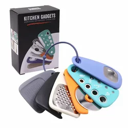 Multifunctional Kitchen Gadget Set, Pizza Cutter, Grater, Garlic Grinder and Other Practical Items
