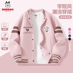 Babudou Children's Clothing Kids' Baseball Jacket 2026 New Spring and Autumn Style Girls' Thin Coat Stylish Top for Girls Spring
