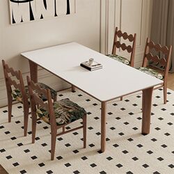 Delifeng slate dining table home full support rectangular walnut French cream antique style solid wood rice table