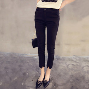 
Black elastic thin section 2021 spring and summer slimming high waist pencil small feet casual nine-point bottoming magic pants for women