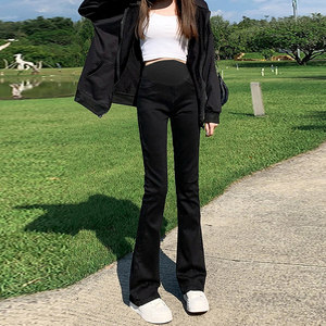 
Maternity pants, spring and autumn outerwear for small people, spring flared straight pants, early pregnancy women's spring bottoming jeans