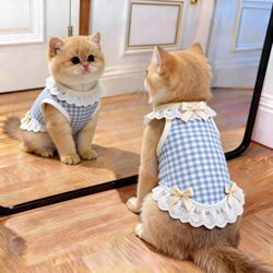 Cute Cat Clothes, Anti-Shedding, Thin Spring and Summer Vest, New Style for Devon Rex, Ragdoll Cats, and Pet Dogs