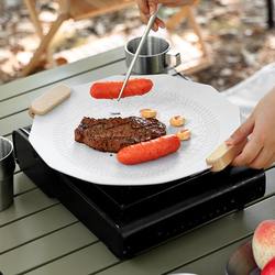Aluminum diamond-shaped barbecue plate outdoor wear-resistant outdoor picnic portable camping non-stick baking pan cookware medical stone Korean style