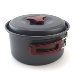 Outdoor equipment extra large single pot set, aluminum alloy oxidized pot, outdoor supplies cookware single pot size