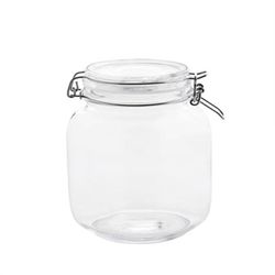 Portable juice box snap-on glass storage jar glass sealed jar transparent storage moisture-proof tea jar honey bottle bubble