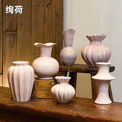 Jingdezhen Handmade Retro Zen-Style Ceramic Vase with Oil Painting, Purple Clay, Creative Home Decor, Rustic Pottery Decorative Flower Vessel Ornament