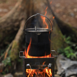 Outdoor stainless steel kettle 1.2L hanging pot picnic teapot portable cookware picnic kettle self-driving trip cooking pot