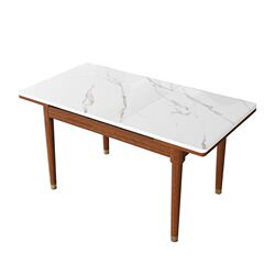 New Chinese style slate retractable dining table for small apartments folding dining table and chair combination multifunctional solid wood rectangular dining table