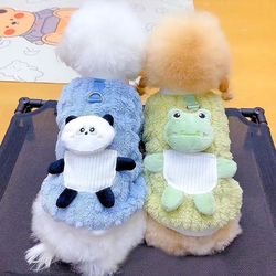 Dog clothes, autumn and winter, traction, cute, warm vest, anti-shedding Bichon Frize, Teddy Schnauzer pet clothing