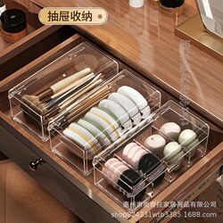 Powder Puff Storage Box Desktop Vanity Organizer Dust-Proof Compartmentalized Organizer Box for Makeup Sponges, Beauty Blenders, and Cosmetic Brushes