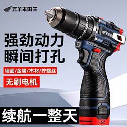 Japanese Imported Pure Copper Electric Drill, High-Power Lithium Battery, Household and Industrial Multifunctional Impact Drill, Rechargeable Electric Screwdriver