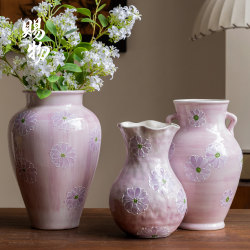 Jingdezhen Ceramic Vase Original Art Ornament Living Room Flower Arrangement Living Room Entrance Light Luxury High-End Decoration