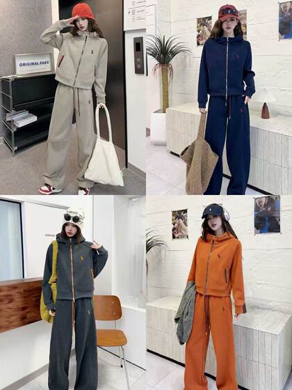 
2026 Spring and Autumn Thin Velvet Sports Style Casual Fashion Suit Winter Wide Leg Pants Suit-B6088