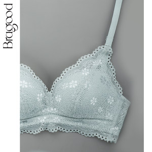 Underwear Woman No steel ring spring and summer comfortable Japanese thin girl lace holding the chest and small breasts gathered big breasts
