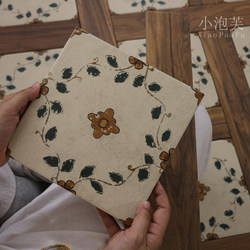 French-Style Vintage Pastoral Patterned Small Floral Tiles for Balcony, Bathroom, Kitchen, Guesthouse, Restaurant, and Restroom