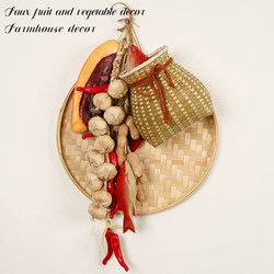Hand-Woven Round Artificial Fruit Fake Chili Skewers Farmhouse Harvest Corn Garlic Micro-Landscape Rural Restaurant