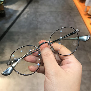 
Jian Danluo's trendy and versatile titanium frame ultra-light glasses frame retro round frame plain face for men and women anti-blue light with myopia flat light