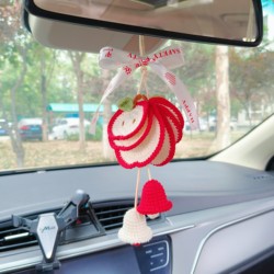 New Car Hanging Ornaments Rearview Mirror Creative Car Decorations Peace Apple Car Interior Accessories for Women Knitted Yarn Finished Products