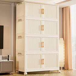 Xinjiang Free Shipping Thickened Foldable Storage Cabinet Mobile Floor-Standing Storage Rack Plastic Storage Cabinet Simple Wardrobe