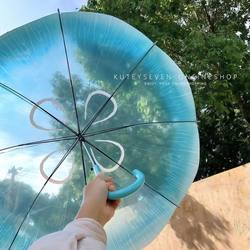 Tiktok-Style Japanese-Style Sea Moon Jellyfish Umbrella, Gradient Transparent Umbrella, Rain Gear for Women, Simple and Fresh Umbrella