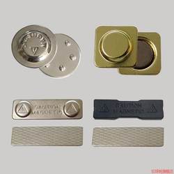 Powerful Special-Purpose Rectangular Magnetic Badge Holder with Two Buttons, Neodymium Iron Boron Magnet