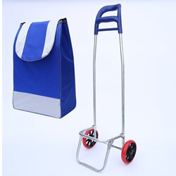 Portable Shopping Cart for Elderly, Printed Trolley for Grocery Shopping, Supermarket Handcart, Oxford Cloth Shopping Cart with Logo