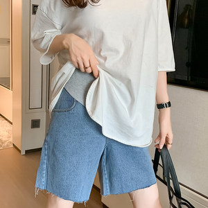 Summer pregnant women shorts loose summer o season thin wide -leg denim shorts wearing leggings pants pants pants female summer
