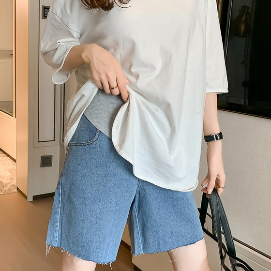 Summer pregnant women shorts loose summer o season thin wide -leg denim shorts wearing leggings pants pants pants female summer
