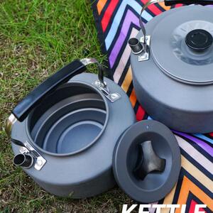 
Outdoor camping kettle barbecue set pot portable mountaineering teapot 1.1L coffee pot travel tea set picnic hanging pot