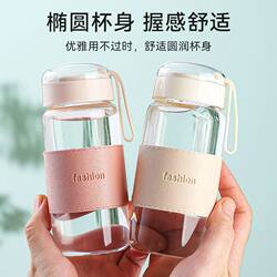 Cute Korean-Style Glass Water Cup for Women, Portable and Simple Tea Cup, New ins High-Value Couple Cup