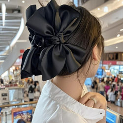 Korean-Style Oversized Bow Hair Clip for Women, High-End Large Shark Clip for the Back of the Head, Runaway Princess Hair Accessory Hairpin Y