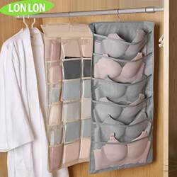 Underwear Storage Bag, Double-Sided Hanging Bag, Wardrobe Sock and Bra Storage Organizer, Hangable Storage