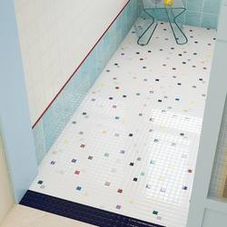 French-Style Dopamine Bathroom Tiles with a High-End Feel, Cream-Colored Patterned Floor Tiles, 600 Wall Tiles, Popping Candy Pattern Tiles