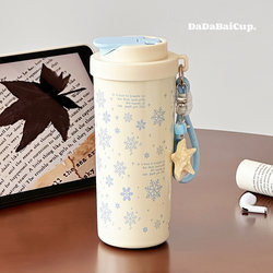 316 Stainless Steel Straw Insulated Cup for Girls, High Aesthetic Value, Snowflake Design, 2025 New Model, Portable Cup for Students Going Out ins