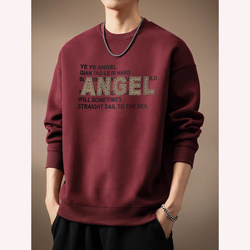 American Retro Heavyweight 2026 Year of the Horse Sweatshirt for Men, Loose Fit, Drop Shoulder Sleeves, Printed Round Neck Long-Sleeve Top