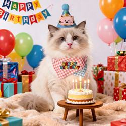 Pet Birthday Bib, Cat and Dog Birthday Cake Bib, Saliva Towel, Dog First Birthday Photo Props Decoration