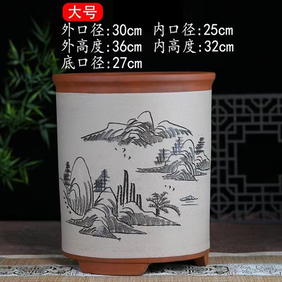 
Orchid pot purple clay flower pot straight tube flower pot flowers express flower simulation green planting vase flower pot flower pot