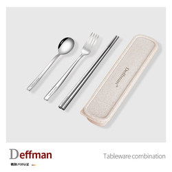 316 Stainless Steel Chopsticks and Spoon Set, Portable Tableware for Students, Tableware Storage Box for Office Workers, for One Person