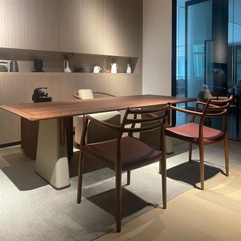 
202 new ash wood tea table and chairs living room office villa luxury solid wood tea table reception tea table